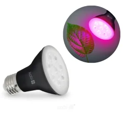 LED Grolys Pære E27 | 7,4 PPF | 7W | PLANTY | Sort