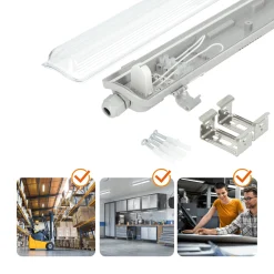 LED Industriarmatur | 150cm | IP65 | 4000K | 3520lm | 22W | Single LED armatur