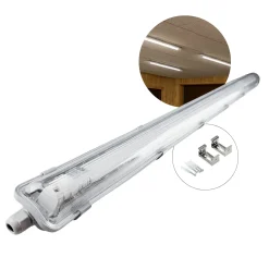 LED Industriarmatur | 120cm | 12-Pak | 4000K | 2160lm | 1x18W | IP65 | Inkl. LED Rør