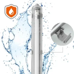 LED Industriarmatur | 120cm | 12-Pak | 4000K | 2160lm | 1x18W | IP65 | Inkl. LED Rør
