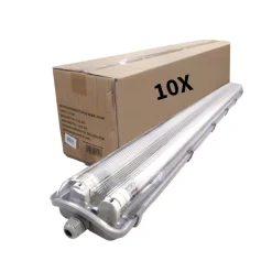LED Industriarmatur | 120cm | 10 stk. Pakke (Sætpris) | 2x18W | T8 LED Rør | 4000K