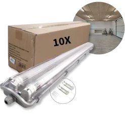 LED Industriarmatur | 120cm | 10 stk. Pakke (Sætpris) | 2x18W | T8 LED Rør | 4000K