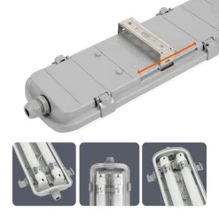 LED Industriarmatur 120cm 2x18W IP65 T8 – Dobbelt Lysstofrørs armatur – 4000K
