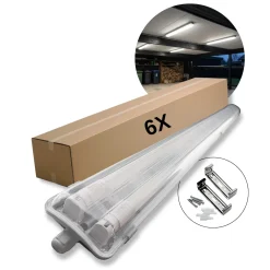LED Industriarmatur | 6-Pak | 150cm | 2x22W | 4000K | IP65 – Dobbelt Lysstofrørs armatur