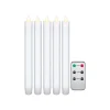 LED Kronelys i voks 5 stk. inkl. fjernbetjening (77750)