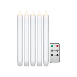 LED Kronelys i voks 5 stk. inkl. fjernbetjening (77750)