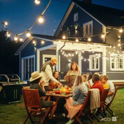 LED lyskæde med pærer | 10m | inkl. 20 stk. Filament Plast Pære | 2700K