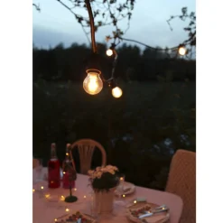 LED lyskæde med pærer | 10m | inkl. 20 stk. Filament Plast Pære | 2700K