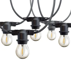 LED lyskæde med pærer | 10m | inkl. 20 stk. Filament Plast Pære | 2700K