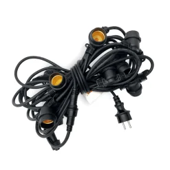 LED lyskæde med pærer | 10m | inkl. 10 stk. Filament Plast Pære | 2700K