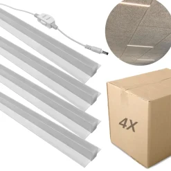 LED Lysskinne til Troldtekt | 4-Pak | 60cm | CCT 3000/4000K | 24V | 13W