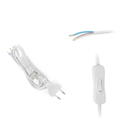 Ledning med Afbryder | 100cm | 230V | 2G0.75 | Hvid
