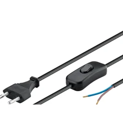 Ledning med afbryder | Sort | 1,5m (51350)