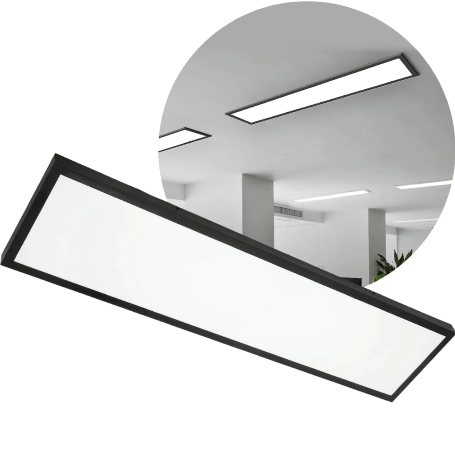 LED Panel 30x120 | 4000K | 3960lm | 36W | BRISBANE | Indbygget Ramme | Sort