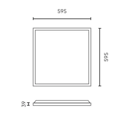 LED Panel 60x60 | 4000K | 4000lm | 40W | LITE | Indbygget Ramme | Hvid