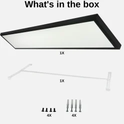 LED Panel 30x120 | 4000K | 4000lm | 40W | LITE | Indbygget Ramme | Sort