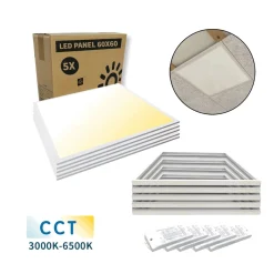 LED Panel 60x60 | 5-Pak | CCT | 3200lm | 32W | SMART | Zigbee | Inkl. Troldtektramme