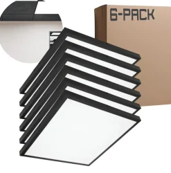LED Panel 60x60 | 6-Pak | 4000K | 3960lm | 36W | BRISBANE | Indbygget Ramme | Sort