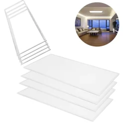 LED Panel 60x120 | 4 Pak | 6500K | 8640lm | 46W | GLOW | UGR19 | Inkl. Påbygningsramme