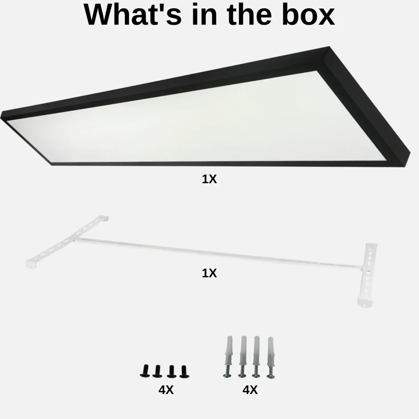 LED Panel 30x120 | 4-Pak | 4000K | 4000lm | 40W | LITE | Indbygget Ramme | Sort