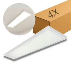 LED Panel 30x120 | 4-Pak | 4000K | 4000lm | 40W | LITE | Indbygget Ramme | Hvid