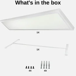 LED Panel 30x120 | 4-Pak | 4000K | 4000lm | 40W | LITE | Indbygget Ramme | Hvid