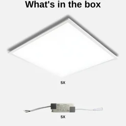 LED Panel 60x60 | 5-Pak | 4000K | 4320lm | 36W | NELIO G2 | Hvid