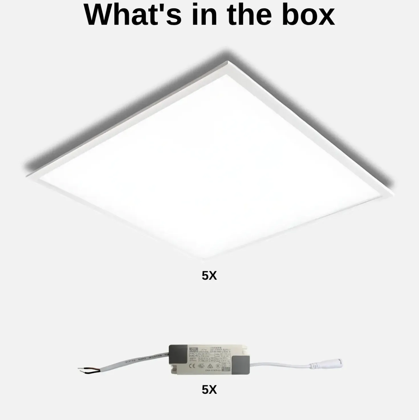 LED Panel 60x60 | 5-Pak | 4000K | 4320lm | 36W | NELIO G2 | Hvid