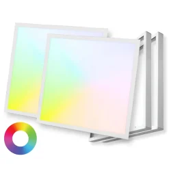 LED Panel 60x60 | 2-Pak | RGB+CCT | 2500lm | 36W | TrueColor | Inkl. Påbygningsramme | Hvid