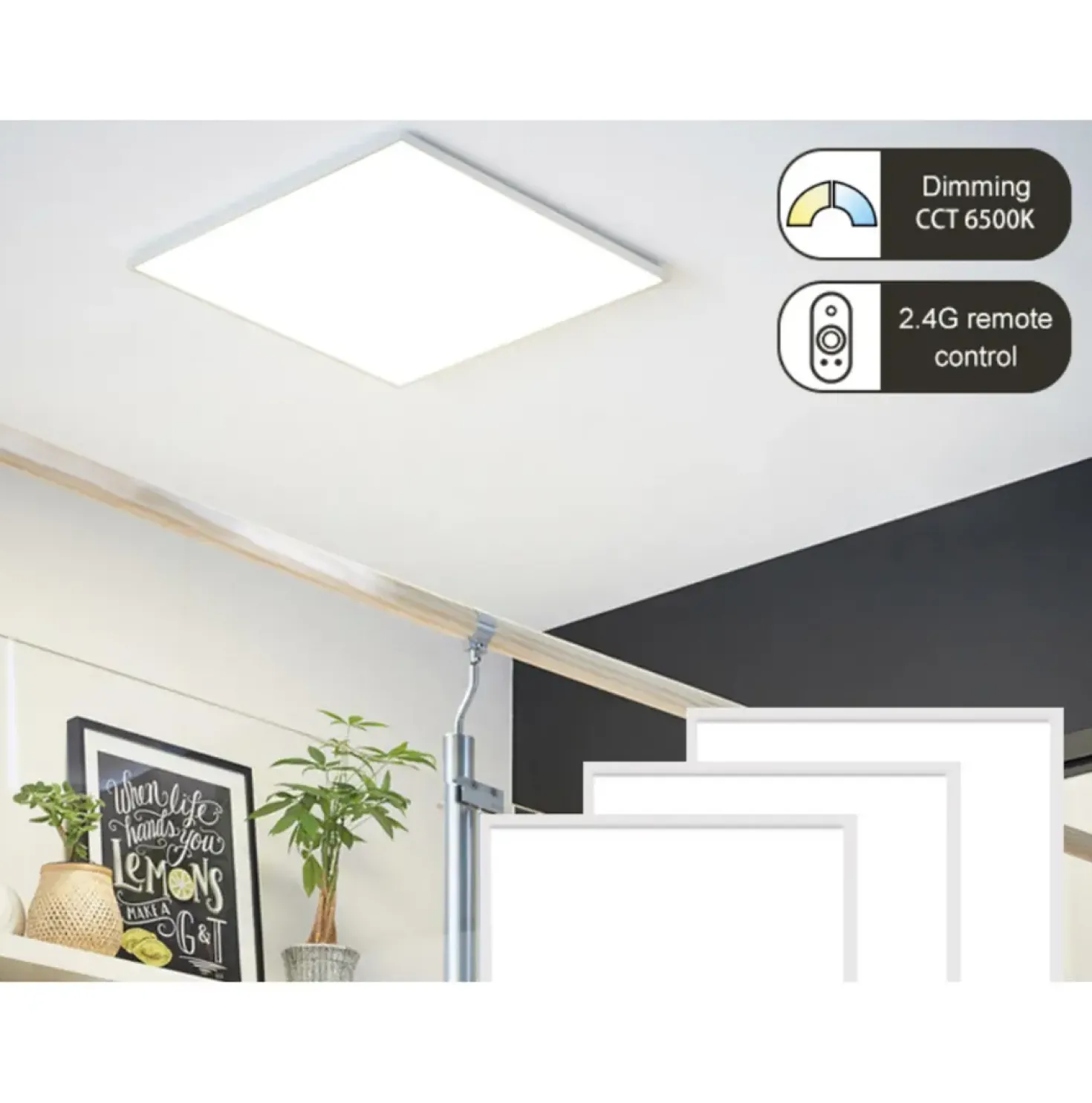 LED Panel 60x60 | RGB+CCT | 2500lm | 36W | TrueColor | Zigbee | Hvid