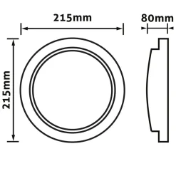 LED Plafond lampe | Hvid | Ø215 | IP54 | 4000K