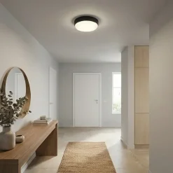 LED Plafond lampe | Sort | Ø215 | IP54 | 4000K