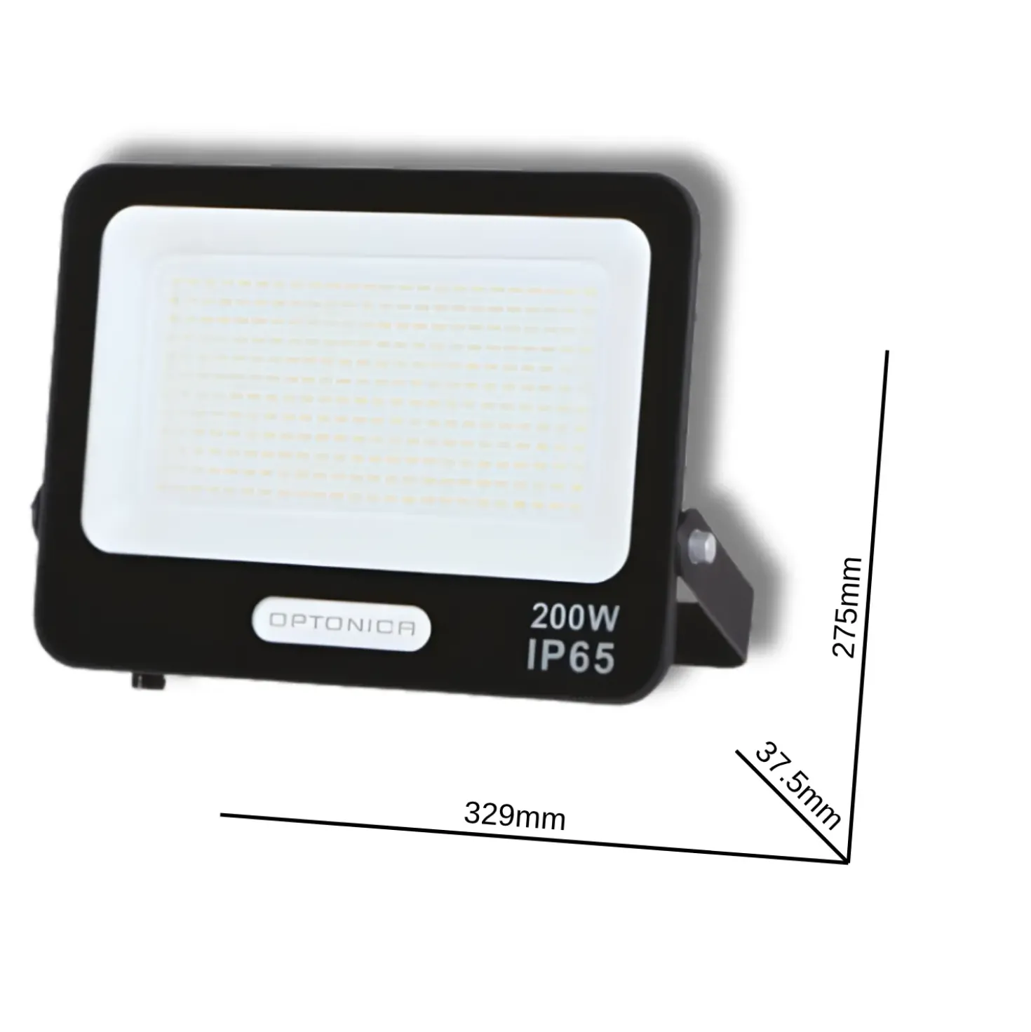 LED projektør | 4000K | 200W | 18000lm | IP65 | Sort