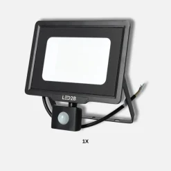 LED Projektør med Sensor | 4000K | 4250lm | 50W | IP65 | LED2B MHC | Sort