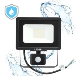 LED Projektør med Sensor | 4000K | 4250lm | 50W | IP65 | LED2B MHC | Sort