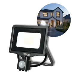 LED Projektør med Sensor | 4000K | 1600lm | 20W | IP65 | LED2B MHC | Sort