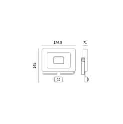 LED Projektør med sensor | 10W | 735LM | 4000K | IP65