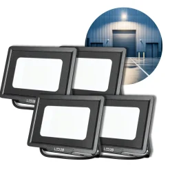 LED Projektør | 4-Pak | 6500K | 4250lm | 50W | IP65 | LED2B MH | Sort