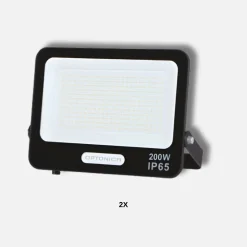 LED projektør | 2-Pak | 4000K | 300W | 27000lm | IP65 | Sort