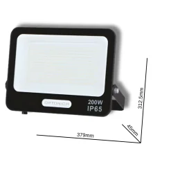 LED projektør | 2-Pak | 4000K | 300W | 27000lm | IP65 | Sort