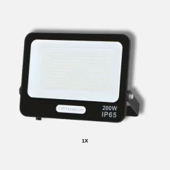 LED projektør | 4-Pak | 6000K | 200W | 18000lm | IP65 | Sort | Masser af lys