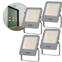 LED Projektør | 4-Pak | 50W | 8000LM | 4000K | IP65