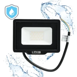 LED Projektør | 20W | IP65 | 4000K | Sort | MH
