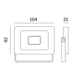 LED projektør | 10W | 735lm | 4000K | IP65