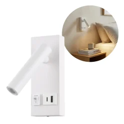 LED Sengelampe | 3000K | 140lm | 2W | USB C+A | Hvid