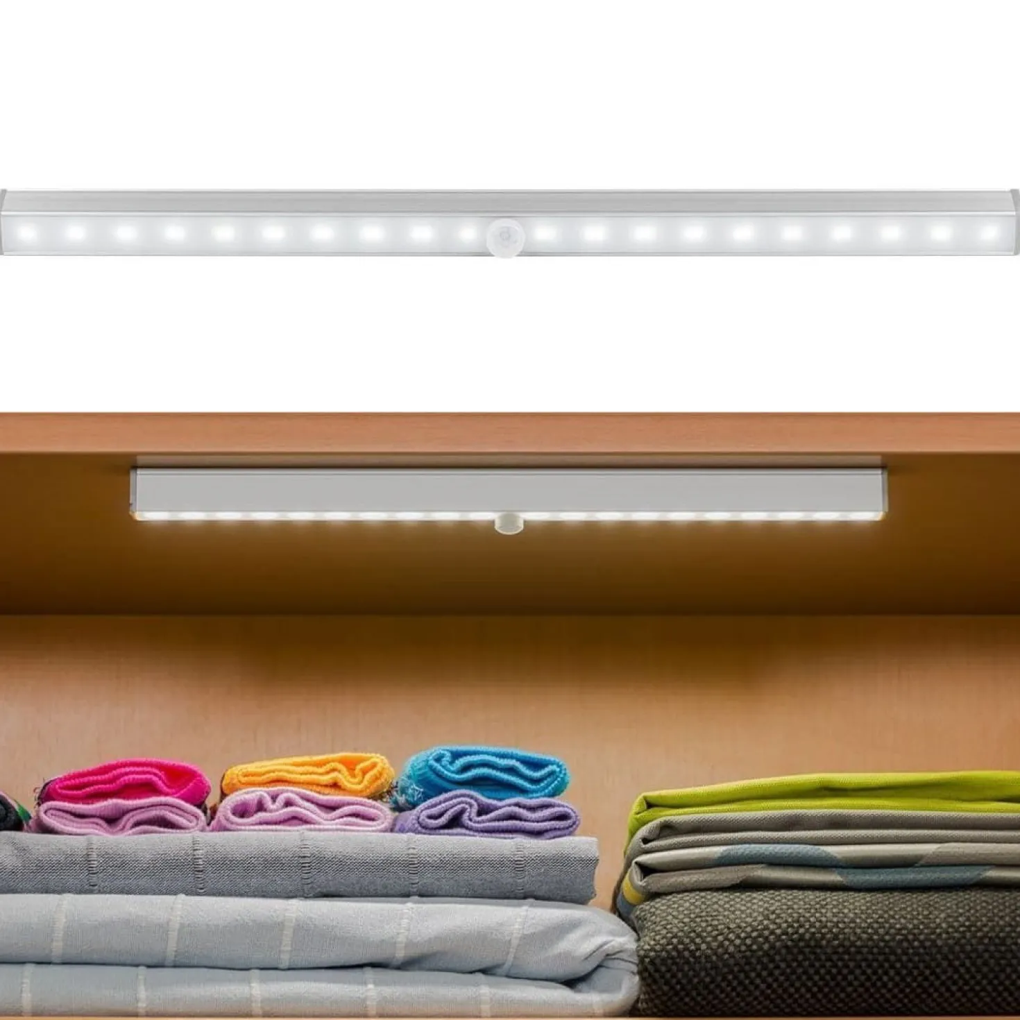 LED Skabslys, aluprofil. m/sensor og batteri