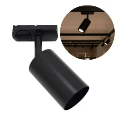 LED Skinnespot | GU10 | 1-faset | Push-Back funktion | Sort