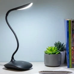LED Skrivebordslampe | USB Lampe | Batteri Lampe | Dæmpbar | Trådløs | Sort