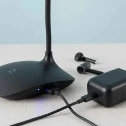 LED Skrivebordslampe | USB Lampe | Batteri Lampe | Dæmpbar | Trådløs | Sort