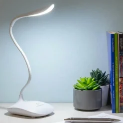 LED Skrivebordslampe | USB Lampe | Batteri Lampe | Dæmpbar | Trådløs | Hvid